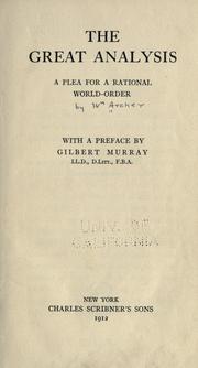 Cover of The great analysis by William Archer