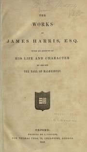 Front cover of The works of James Harris, esq by Harris, James