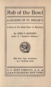 Front cover of Rob of the Bowl by John Pendleton Kennedy