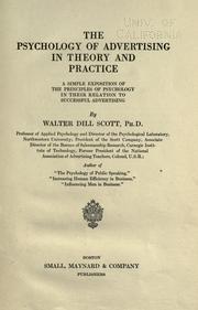 Front cover of The psychology of advertising in theory and practice by Walter Dill Scott