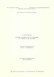 Front cover of Northern California and its challenges to a Negro in the mid - 1900's by A. Wayne Amerson