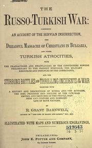 Front cover of The Russo-Turkish War by R. Grant Barnwell