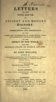 Front cover of Letters on the study and use of ancient and modern history by John Bigland