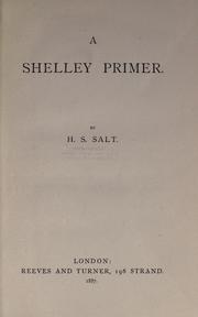 Cover of A Shelley primer by Henry Stephens Salt