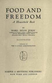 Front cover of Food and freedom by Mabel Dulon Purdy