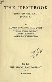 Cover of The textbook by Alfred Lawrence Hall-Quest
