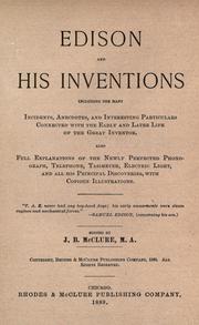Front cover of Edison and his inventions by J. B. McClure