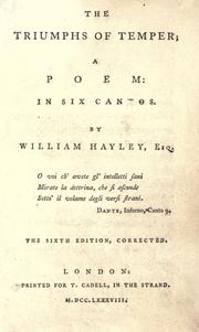 Front cover of The triumphs of temper by Hayley, William
