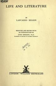 Front cover of Life and literature by Lafcadio Hearn