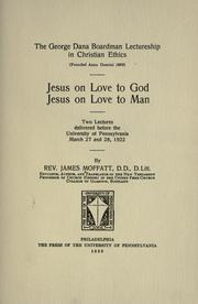 Front cover of Jesus on love to God by James Moffatt