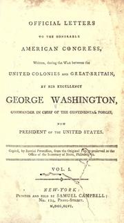 Front cover of Official letters to the Honourable American Congress by George Washington