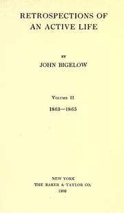 Front cover of Retrospections of an active life by Bigelow, John
