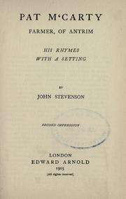 Front cover of Pat M'Carty, farmer, of Antrim by Stevenson, John