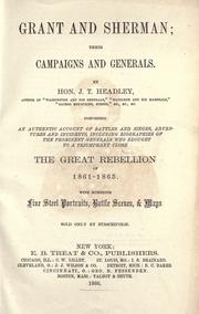 Cover of Grant and Sherman; their campaigns and generals by Joel Tyler Headley