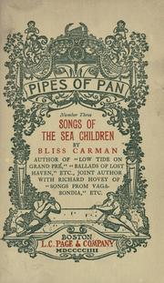 Front cover of Songs of the sea children by Bliss Carman