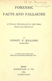 Cover of Forensic facts and fallacies by Sydney Edward Williams
