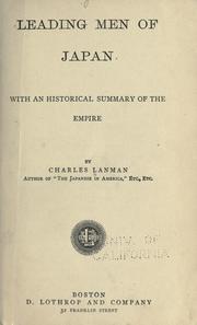 Front cover of Leading men of Japan by Charles Lanman