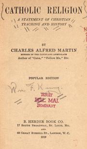 Front cover of Catholic religion by Charles Alfred Martin