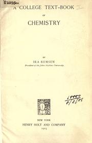 Cover of A college text-book of chemistry by Ira Remsen