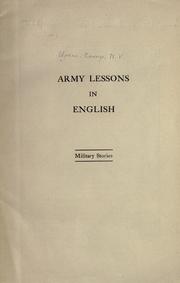 Cover of Army lessons in English by Camp Upton (N.Y.)
