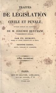 Front cover of [Traite s de legislation civile e t penale by Jeremy Bentham