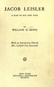 Cover of Jacob Leisler by William Oscar Bates
