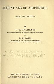Front cover of Essentials of arithmetic, oral and written by McClymonds, John William