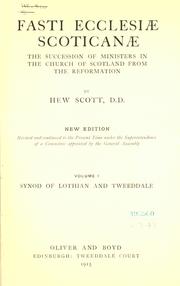 Cover of Fasti ecclesiæ scoticanæ by Hew Scott