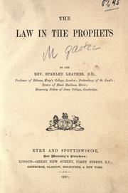 Front cover of The law in the prophets .. by Leathes, Stanley