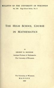Front cover of The high school course in mathematics by Ernest Brown Skinner