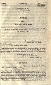 Front cover of Letter from the governor enclosing a communication from Richard M. Young, as agent of the State of Illinois, for negotiating loans for the Illinois and Michigan Canal by Richard Montgomery Young