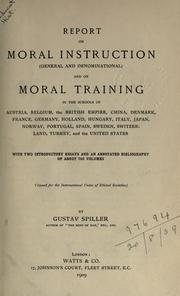 Cover of Report on moral instruction by Unknown