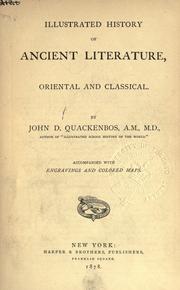 Front cover of Illustrated history of ancient literature by John D. Quackenbos