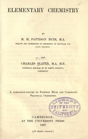Cover of Elementary chemistry by M. M. Pattison Muir