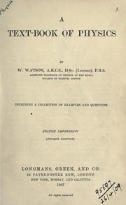Cover of A text-book of physics by Watson, William