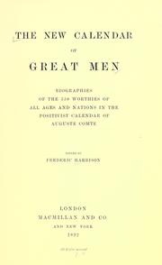 Front cover of The new calendar of great men by Frederic Harrison