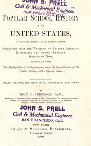 Front cover of A popular school history of the United States by John J. Anderson