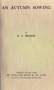 Cover of Autumn Sowing by E. F. Benson