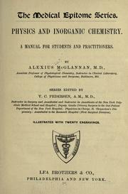 Front cover of Physics and inorganic chemistry by Alexius McGlannan