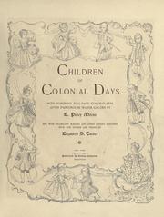 Front cover of Children of colonial days by Elizabeth S. Tucker