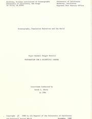 Front cover of Oceanography, population resources and the world by Roger Revelle
