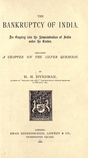 Cover of The bankruptcy of India by H. M. Hyndman