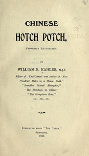Front cover of Chinese hotch potch by William R. Kahler
