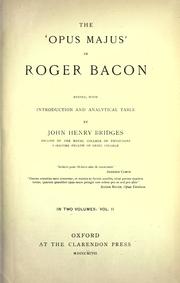 Front cover of The Opus majus of Roger Bacon by Roger Bacon
