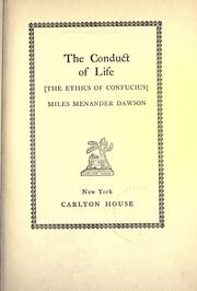 Front cover of The conduct of life by Confucius