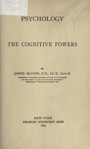 Cover of Psychology, the cognitive powers by McCosh, James