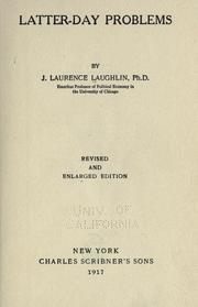 Cover of Latter-day problems by J. Laurence Laughlin