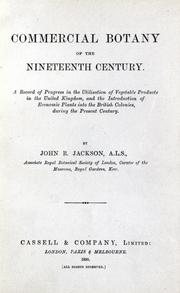 Front cover of Commercial botany of the nineteenth century by John Reader Jackson