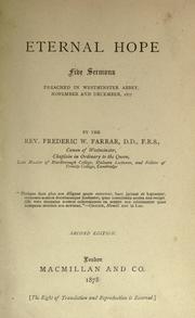 Front cover of Eternal hope by Frederic William Farrar