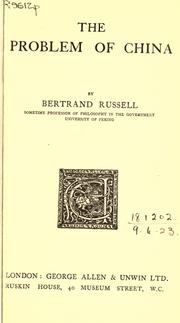 Front cover of The Problem of China by Bertrand Russell
